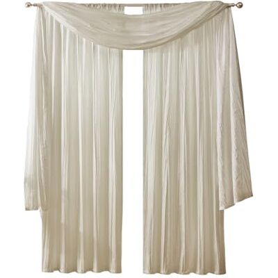 Elrene hem mode Atena fusksilke ljusfiltrering fönster gardin panel uppsättning och halsduk Valance 52"x95" Elfenben Elrene hem mode Atena fusksilke ljusfiltrering fönster gardin panel uppsättning och halsduk Valance 52"x95" Elfenben
