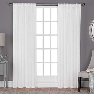 Exclusive Home Exklusiva hemgardiner belgisk ren stång ficka topp panel par variation samtida 50x96 Winter White Exclusive Home Exklusiva hemgardiner belgisk ren stång ficka topp panel par variation samtida 50x96 Winter White