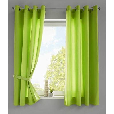 Gardinenbox 2-pack draperier sjal Ösen »Berlin« HxB 175 x 140 cm äppelgrön iögonfallande mikrosatin ljusgenomsläpplig Uni Matt, 20405N2 Gardinenbox 2-pack draperier sjal Ösen »Berlin« HxB 175 x 140 cm äppelgrön iögonfallande mikrosatin ljusgenomsläpplig Uni Matt, 20405N2
