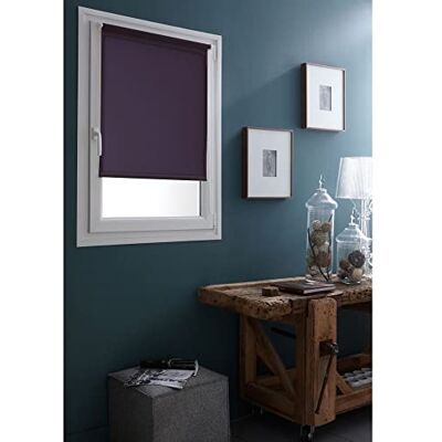 MADECOSTORE Rullgardin mörkläggande Easy Roll enfärgad lila tyg L40 x H170 cm ingen borrning MADECOSTORE Rullgardin mörkläggande Easy Roll enfärgad lila tyg L40 x H170 cm ingen borrning