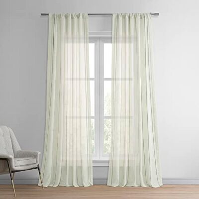 HPD Half Price Drapes HPD halvt pris draperier SHCH-HC66085-108 randigt linne ren gardin (1 panel), 50 x 108, aruba guld HPD Half Price Drapes HPD halvt pris draperier SHCH-HC66085-108 randigt linne ren gardin (1 panel), 50 x 108, aruba guld