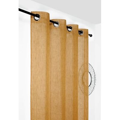 LINDER Fluffig slöja gevärsfärgad öljetter curry gul färg Mått 145 x 240 cm 100% polyester fryskollektion LINDER Fluffig slöja gevärsfärgad öljetter curry gul färg Mått 145 x 240 cm 100% polyester fryskollektion