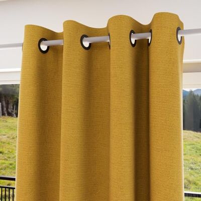 Soleil d'ocre , Isolerande och 100% mörkläggningsgardin med öljetter, 135 x 250 cm, senapsförmörkelse Soleil d'ocre , Isolerande och 100% mörkläggningsgardin med öljetter, 135 x 250 cm, senapsförmörkelse