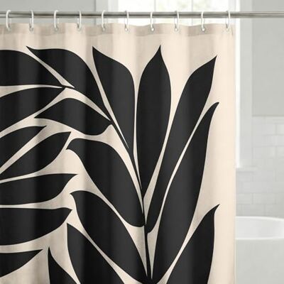 Americanflat 71x74 Botanical Shower Curtain Water-Resistant Long Shower Curtain with Durable Metal Grommets and 12 Hooks 100% Polyester Black and White Bathroom Curtains Americanflat 71x74 Botanical Shower Curtain Water-Resistant Long Shower Curtain with Durable Metal Grommets and 12 Hooks 100% Polyester Black and White Bathroom Curtains