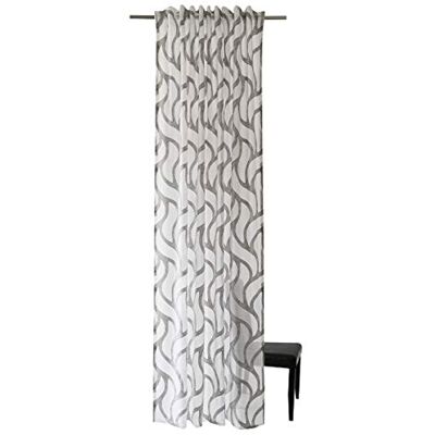 Homing halbtransparenter Vorhang mit verdeckten Schlaufen weiß-grau (1Stück) 245 x 140 cm (HxB) 5433-28 Homing halbtransparenter Vorhang mit verdeckten Schlaufen weiß-grau (1Stück) 245 x 140 cm (HxB) 5433-28