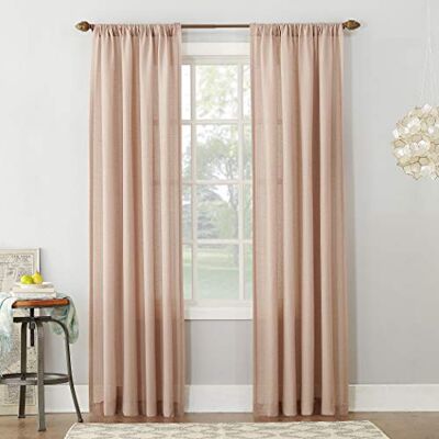 No. 918 Nej. 918 Amalfi linneblandning texturerad halvgenomskinlig stång ficka gardinpanel, 137 cm x 213 cm, rodnad rosa No. 918 Nej. 918 Amalfi linneblandning texturerad halvgenomskinlig stång ficka gardinpanel, 137 cm x 213 cm, rodnad rosa