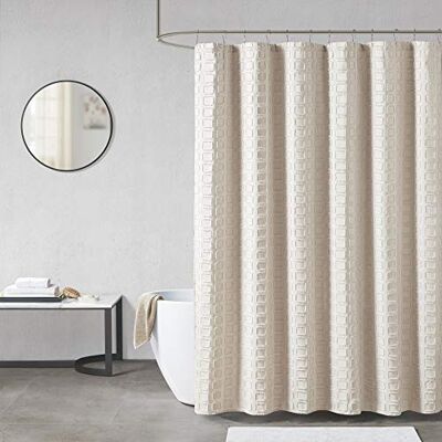 Madison Park Metro Badrum Dusch, Strukturerad Vävd Klippt Design Modern Mitten av århundradet Privat Badtyg Gardiner, 183 cm x 183 cm, Sand Madison Park Metro Badrum Dusch, Strukturerad Vävd Klippt Design Modern Mitten av århundradet Privat Badtyg Gardiner, 183 cm x 183 cm, Sand