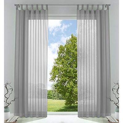 Gardinenbox Gardinlåda 2-pack gardiner transparent gardin set vardagsrum voile gardin med blybandkant H x B 225 x 140 cm grå, 6 000 CN Gardinenbox Gardinlåda 2-pack gardiner transparent gardin set vardagsrum voile gardin med blybandkant H x B 225 x 140 cm grå, 6 000 CN