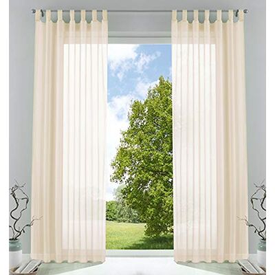 Gardinenbox Gardinlåda 2-pack gardiner transparent gardin set vardagsrum voile gardin med blybandkant H x B 225 x 140 cm kräm, 6 000 CN Gardinenbox Gardinlåda 2-pack gardiner transparent gardin set vardagsrum voile gardin med blybandkant H x B 225 x 140 cm kräm, 6 000 CN