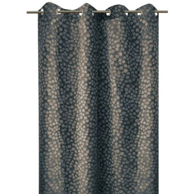 BelAir Bel Air Jacquard-draperi med öglor Baies, blomtryck, fållad, grå, 140 x 250 cm – 0400045-0004 BelAir Bel Air Jacquard-draperi med öglor Baies, blomtryck, fållad, grå, 140 x 250 cm – 0400045-0004