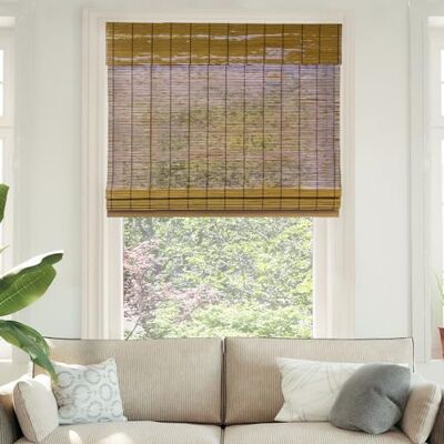Chicology romerska bamburullgardiner – smart val, miljövänliga persienner för fönster, ljusfiltrering, premiumkvalitet, perfekt för hem, räv, 86 cm B x 163 cm H Chicology romerska bamburullgardiner – smart val, miljövänliga persienner för fönster, ljusfiltrering, premiumkvalitet, perfekt för hem, räv, 86 cm B x 163 cm H