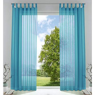 Gardinenbox Gardinlåda 2-pack gardiner transparent gardin set vardagsrum voile gardin med blybandkant H x B 245 x 140 cm blå, 6 000 CN Gardinenbox Gardinlåda 2-pack gardiner transparent gardin set vardagsrum voile gardin med blybandkant H x B 245 x 140 cm blå, 6 000 CN