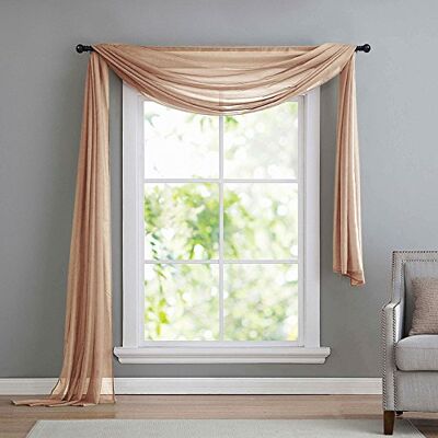 Gardinenbox Tvärkappa frihandsdekoration av transparent voile, det perfekta komplementet till våra gardiner, 140 x 600, sand, 560 Gardinenbox Tvärkappa frihandsdekoration av transparent voile, det perfekta komplementet till våra gardiner, 140 x 600, sand, 560