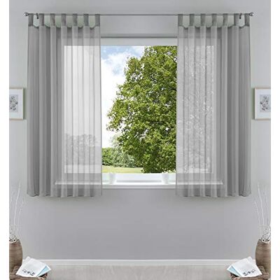 Gardinenbox 2-pack gardiner transparent gardin set vardagsrum voile gardin med blybandkant H x B 175 x 140 cm grå, 6 000 CN Gardinenbox 2-pack gardiner transparent gardin set vardagsrum voile gardin med blybandkant H x B 175 x 140 cm grå, 6 000 CN