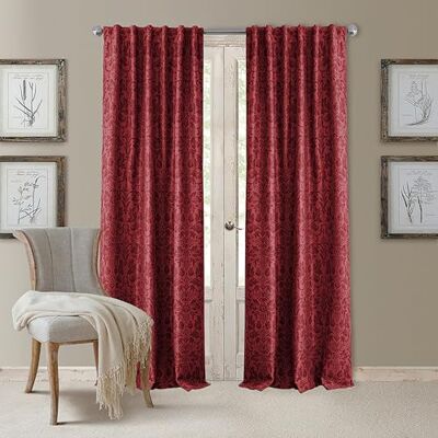 Elrene Home Fashions 20860ELR Antonia mörkläggningsstång ficka/baksida flik fönster gardinpanel, rouge, 132 cm x 84 Elrene Home Fashions 20860ELR Antonia mörkläggningsstång ficka/baksida flik fönster gardinpanel, rouge, 132 cm x 84