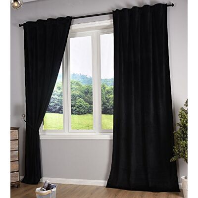 Gardinenbox Gardinlåda mörkläggning gardin "Milano" sammet ogenomskinligt band tunnelgenomföring Blackout strykband kan förkortas svart, 2 stycken H x B 235 x 135 cm, 20357 Gardinenbox Gardinlåda mörkläggning gardin "Milano" sammet ogenomskinligt band tunnelgenomföring Blackout strykband kan förkortas svart, 2 stycken H x B 235 x 135 cm, 20357