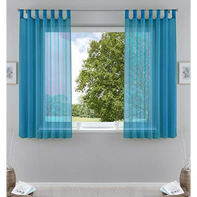 Gardinenbox 2-pack gardiner transparent gardin set vardagsrum voile gardin med blybandkant H x B 175 x 140 cm turkos, 6 000 CN Gardinenbox 2-pack gardiner transparent gardin set vardagsrum voile gardin med blybandkant H x B 175 x 140 cm turkos, 6 000 CN