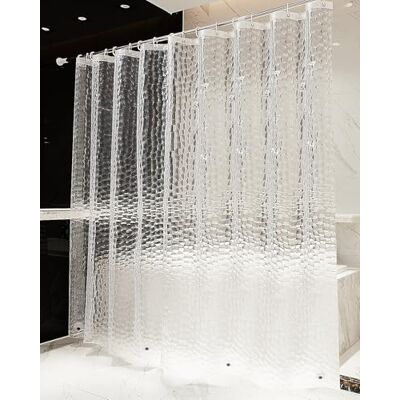 OTraki Tung badrumsgardin 240 x 200 cm, vattentätt anti-mögel EVA långt duschdraperi PVC-fri, gardin badkar 3D halvtransparent effekt tvättbar OTraki Tung badrumsgardin 240 x 200 cm, vattentätt anti-mögel EVA långt duschdraperi PVC-fri, gardin badkar 3D halvtransparent effekt tvättbar