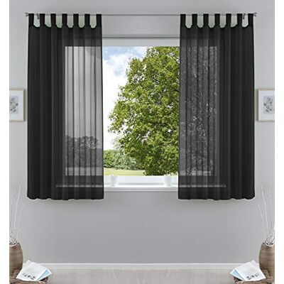 Gardinenbox Gardinlåda 2-pack gardiner transparent gardin set vardagsrum voile gardin med blybandkant H x B 175 x 140 cm svart, 6 000 CN Gardinenbox Gardinlåda 2-pack gardiner transparent gardin set vardagsrum voile gardin med blybandkant H x B 175 x 140 cm svart, 6 000 CN