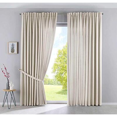 Gardinenbox Uppsättning av 2 gardiner dolda slingor Cationic »JENA« ogenomskinliga linneutseende gardiner melerade gardinband med tofshållare, 100% polyester, sand, H x B 250 x 300 cm Gardinenbox Uppsättning av 2 gardiner dolda slingor Cationic »JENA« ogenomskinliga linneutseende gardiner melerade gardinband med tofshållare, 100% polyester, sand, H x B 250 x 300 cm