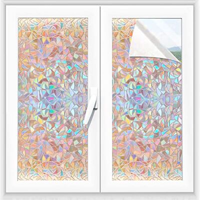 Alyvisun Självhäftande Regnbågs Fönsterfilm 44.5×220cm, 3D Avtagbart Fönsterfilm med Statisk Cling, UV-skyddande och dekorativt fönsterfilm För Kontor/Hem/Kök Alyvisun Självhäftande Regnbågs Fönsterfilm 44.5×220cm, 3D Avtagbart Fönsterfilm med Statisk Cling, UV-skyddande och dekorativt fönsterfilm För Kontor/Hem/Kök