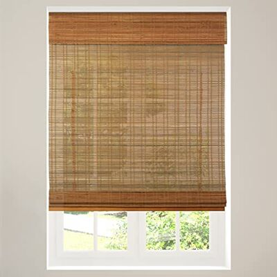 Calyx Interiors sladdlös bambu romersk persienn, ljusfiltrering, 57 cm B x 122 cm H, Ceylon ljus Russet Calyx Interiors sladdlös bambu romersk persienn, ljusfiltrering, 57 cm B x 122 cm H, Ceylon ljus Russet