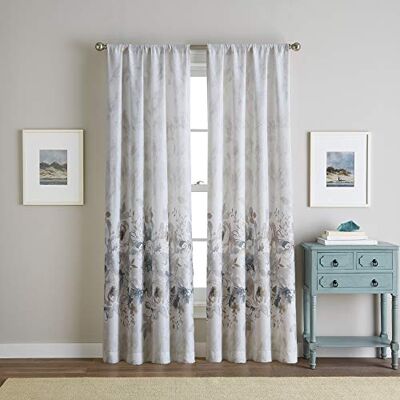 CHF Industries CHF Vattenfärg blommigt tryck flip över stång ficka enkel gardinpanel, 213 cm, naturlig CHF Industries CHF Vattenfärg blommigt tryck flip över stång ficka enkel gardinpanel, 213 cm, naturlig