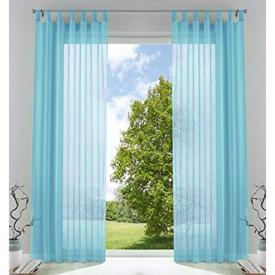 Gardinenbox Gardinlåda 2-pack gardiner transparent gardin set vardagsrum voile gardin med blybandkant H x B 245 x 140 cm ljusblå, 6 000 CN Gardinenbox Gardinlåda 2-pack gardiner transparent gardin set vardagsrum voile gardin med blybandkant H x B 245 x 140 cm ljusblå, 6 000 CN
