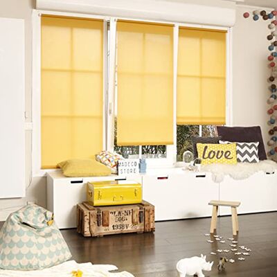 MADECOSTORE Rullgardin utan borrning senap L 46 x H 170 cm MADECOSTORE Rullgardin utan borrning senap L 46 x H 170 cm