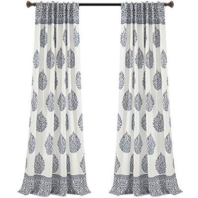 Lush Decor Frodig dekor tårdroppe löv gardiner ljusfiltrering fönsterpanel set för vardagsrum, matsal, sovrum (par), 241 cm x 132 cm, marinblå Lush Decor Frodig dekor tårdroppe löv gardiner ljusfiltrering fönsterpanel set för vardagsrum, matsal, sovrum (par), 241 cm x 132 cm, marinblå