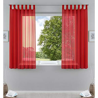 Gardinenbox Gardinlåda 2-pack gardiner transparent gardin set vardagsrum voile gardin med blybandkant H x B 175 x 140 cm röd, 61 000 CN Gardinenbox Gardinlåda 2-pack gardiner transparent gardin set vardagsrum voile gardin med blybandkant H x B 175 x 140 cm röd, 61 000 CN