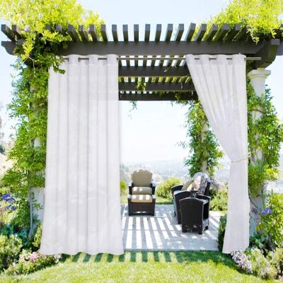 NICETOWN Uteplats utomhus gardin voile ren vattentät, rostfritt stål rostfri genomföring ljusfilter inomhus utomhus ren panel för Cabana/Abror, 1 panel, B 54 x L 108, vit NICETOWN Uteplats utomhus gardin voile ren vattentät, rostfritt stål rostfri genomföring ljusfilter inomhus utomhus ren panel för Cabana/Abror, 1 panel, B 54 x L 108, vit