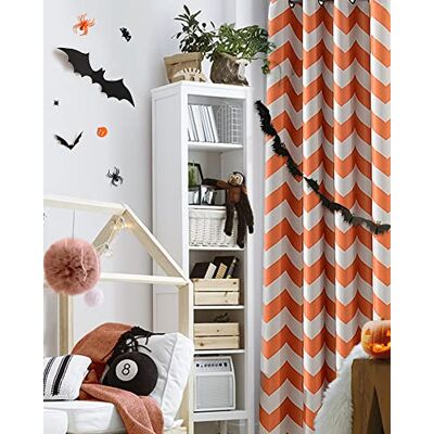 Melodieux Fashion Chevron Curtains for Living Room Dining Room, Darkening Blackout Grommet Top Window Drapes Soundproof Thermal Insulated for Bedroom, 63 Inches Long, 52 by 63 Inch, Orange (1 Panel) Melodieux Fashion Chevron Curtains for Living Room Dining Room, Darkening Blackout Grommet Top Window Drapes Soundproof Thermal Insulated for Bedroom, 63 Inches Long, 52 by 63 Inch, Orange (1 Panel)