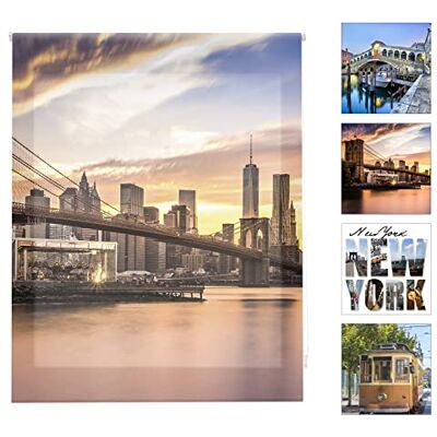 Blindecor Roller transparent rullgardin, digitalt tryckt urban, polyester, brooklyn, 130 x 180 cm Blindecor Roller transparent rullgardin, digitalt tryckt urban, polyester, brooklyn, 130 x 180 cm