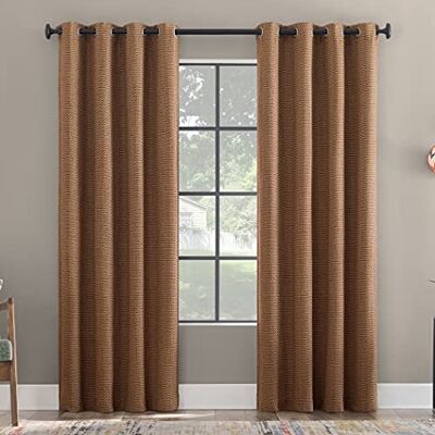 Scott Rafaela vävt mönster Chenille total mörkläggning genomföring gardinpanel, 127 cm x 243 cm, rostbrun Scott Rafaela vävt mönster Chenille total mörkläggning genomföring gardinpanel, 127 cm x 243 cm, rostbrun