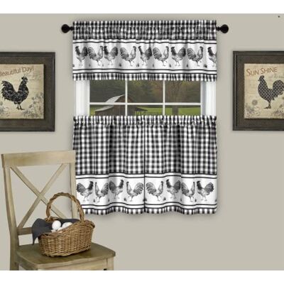 ACHIM Ljusfiltrering tryckt nivå- och gardinsgardin set – 147 cm längd, 58 tum bredd – Barnyard (svart), maskintvättbar draperi för kök, sovrum, vardagsrum och matsal från Home Decor ACHIM Ljusfiltrering tryckt nivå- och gardinsgardin set – 147 cm längd, 58 tum bredd – Barnyard (svart), maskintvättbar draperi för kök, sovrum, vardagsrum och matsal från Home Decor