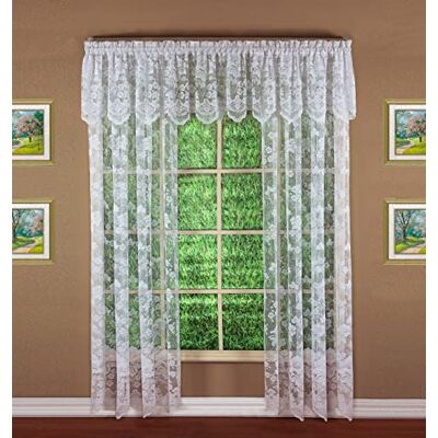 Today's Curtain Floral Vine Lace Panel 72", White, 60W x 72L Today's Curtain Floral Vine Lace Panel 72", White, 60W x 72L