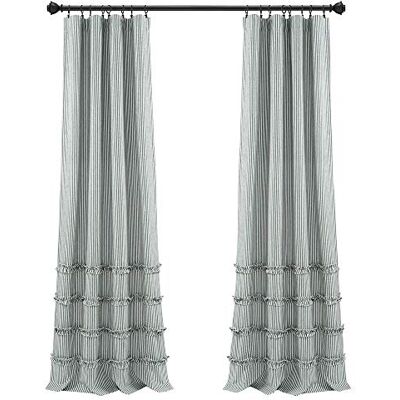 Lush Decor Luxuös dekor vintage rand garn färgad bomull fönster gardin panel par, 84 x 40 tum, denim blå Lush Decor Luxuös dekor vintage rand garn färgad bomull fönster gardin panel par, 84 x 40 tum, denim blå