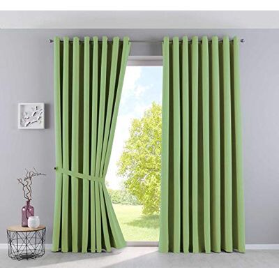 Gardinenbox Gardinerlåda, gardiner, ogenomskinliga "NewYork", grön, H x B 245 x 295 cm, 2-pack, termiska gardiner, mörkläggningsgardin, mörkläggningsgardin, mörkläggningsöljetter, ljudisolerande, Oeko-Tex Gardinenbox Gardinerlåda, gardiner, ogenomskinliga "NewYork", grön, H x B 245 x 295 cm, 2-pack, termiska gardiner, mörkläggningsgardin, mörkläggningsgardin, mörkläggningsöljetter, ljudisolerande, Oeko-Tex