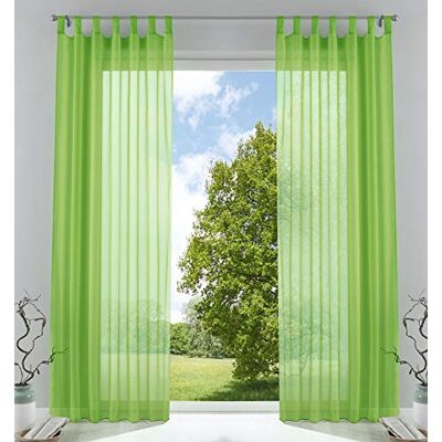 Gardinenbox 2-pack gardiner transparent gardin set vardagsrum voile gardin med blybandkant H x B 225 x 140 cm äppelgrön, 6 000 CN Gardinenbox 2-pack gardiner transparent gardin set vardagsrum voile gardin med blybandkant H x B 225 x 140 cm äppelgrön, 6 000 CN