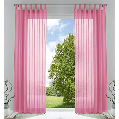 Gardinenbox Gardinlåda 2-pack gardiner transparent gardin set vardagsrum voile gardin med blybandkant H x B 225 x 140 cm rosa, 6 000 CN Gardinenbox Gardinlåda 2-pack gardiner transparent gardin set vardagsrum voile gardin med blybandkant H x B 225 x 140 cm rosa, 6 000 CN