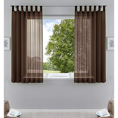 Gardinenbox Gardinlåda 2-pack gardiner transparent gardin set vardagsrum voile gardin med blybandkant H x B 175 x 140 cm brun, 6 000 CN Gardinenbox Gardinlåda 2-pack gardiner transparent gardin set vardagsrum voile gardin med blybandkant H x B 175 x 140 cm brun, 6 000 CN