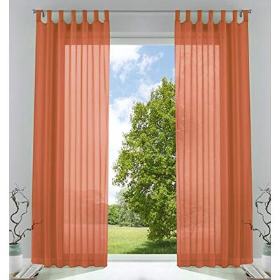 Gardinenbox Gardinlåda 2-pack gardiner transparent gardin set vardagsrum voile gardin med blybandkant H x B 245 x 140 cm terrakotta, 6 000 CN Gardinenbox Gardinlåda 2-pack gardiner transparent gardin set vardagsrum voile gardin med blybandkant H x B 245 x 140 cm terrakotta, 6 000 CN