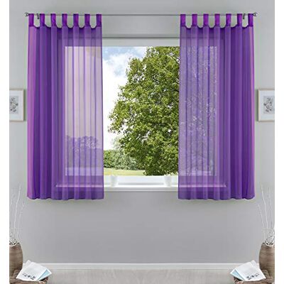 Gardinenbox Gardinlåda 2-pack gardiner transparent gardin set vardagsrum voile gardin med blybandkant H x B 175 x 140 cm lila, 6 000 CN Gardinenbox Gardinlåda 2-pack gardiner transparent gardin set vardagsrum voile gardin med blybandkant H x B 175 x 140 cm lila, 6 000 CN