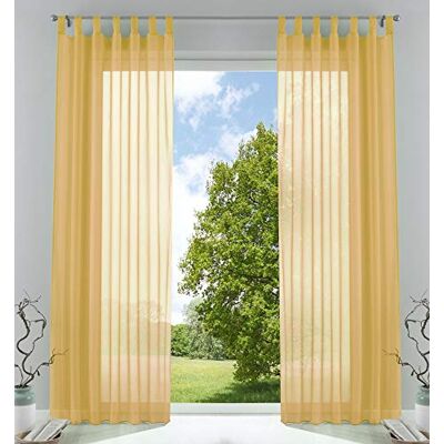 Gardinenbox 2-pack gardiner transparent gardin set vardagsrum voile gardin med blybandkant H x B 245 x 140 cm gul, 6 000 CN Gardinenbox 2-pack gardiner transparent gardin set vardagsrum voile gardin med blybandkant H x B 245 x 140 cm gul, 6 000 CN