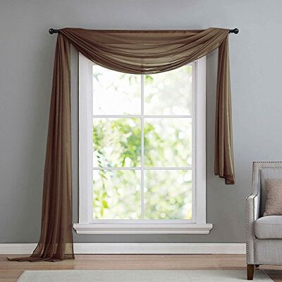 Gardinenbox Tvärkappa frihandsdekoration av transparent voile, det perfekta komplementet till våra gardiner, 140 x 600, brun, 560 Gardinenbox Tvärkappa frihandsdekoration av transparent voile, det perfekta komplementet till våra gardiner, 140 x 600, brun, 560