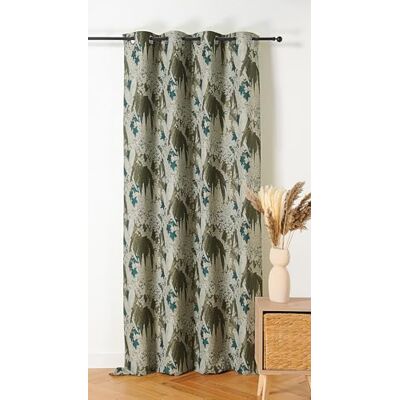 LINDER Vävd och färgad gardin i Frankrike exotisk stil gevärsfärgad öljetter olivgrön och smaragdblå färg Mått 140 x 260 cm 100% polyester parakiskollektion LINDER Vävd och färgad gardin i Frankrike exotisk stil gevärsfärgad öljetter olivgrön och smaragdblå färg Mått 140 x 260 cm 100% polyester parakiskollektion
