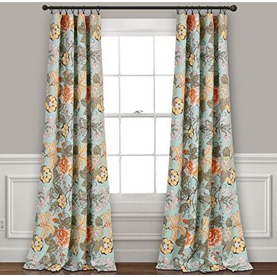 Lush Decor Frodig dekor fönstergardin panel par, blå och grön, 213 cm x 132 cm Lush Decor Frodig dekor fönstergardin panel par, blå och grön, 213 cm x 132 cm