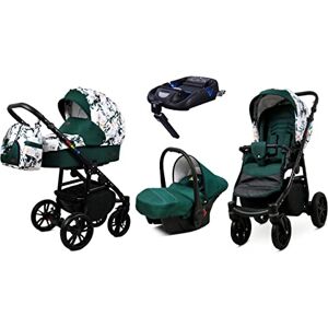 BabyLux Barnvagn 4in1 Color Lux Isofix Base Barnvagn Deep Sleeper och bilbarnstol Certifikat OEKO-TEX STANDARD 100 59cmx101cmx112cm 14 kg Lilac Flowers On Grey Black Frame