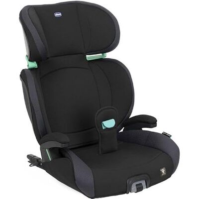 Chicco Quizy i-storlek, barnbilstol 3–12 år (100–150 cm), lätt att installera med Isofix-system, liggande läge, justerbar höjd, med vadderade armstöd och bekväm sits, svart Chicco Quizy i-storlek, barnbilstol 3–12 år (100–150 cm), lätt att installera med Isofix-system, liggande läge, justerbar höjd, med vadderade armstöd och bekväm sits, svart